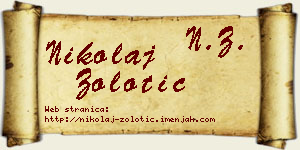 Nikolaj Zolotić vizit kartica